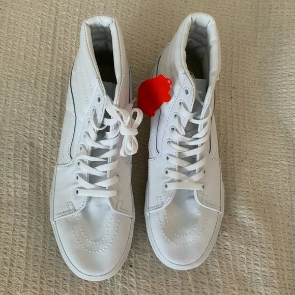 New in box Vans White Skatin Sk8-Hi Hitop Original Platform Canvas Sneaker Shoe - Picture 7 of 12